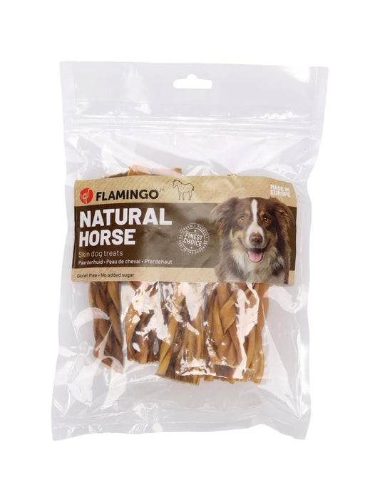 Natursnack Hesteskind Flettet 150 g | Naturlig tyggeglæde til hunde