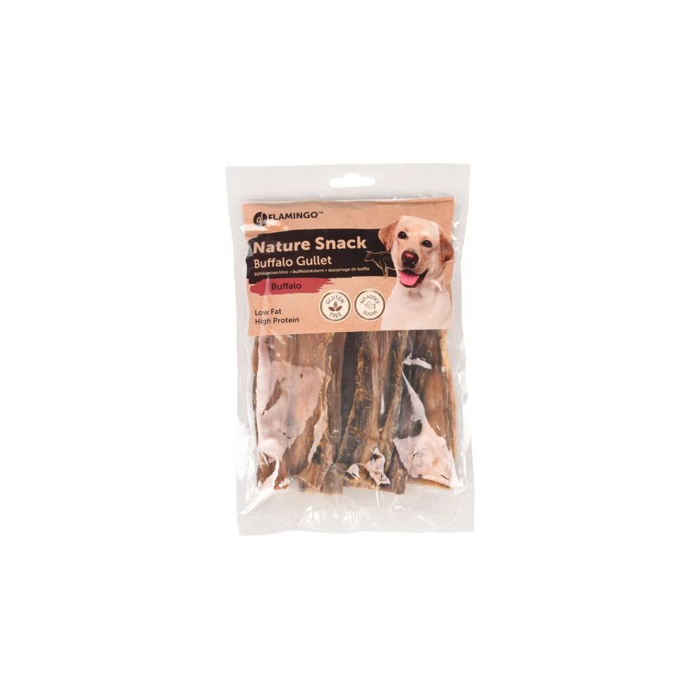 NATUR SNACK Bøffel Gullet Flad 100 g | Naturlig tyggeglæde til hunde